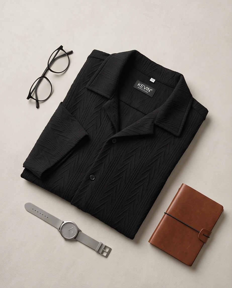 Chemise maille noire homme