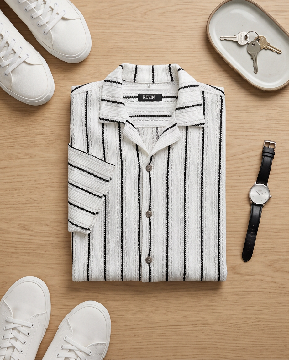 Chemise à rayures maille homme