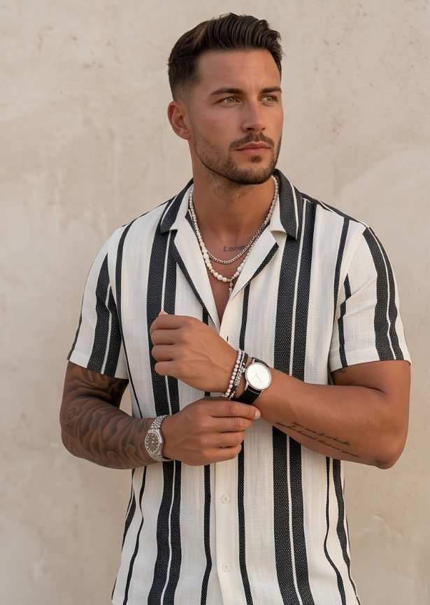 Chemise à rayures tendance