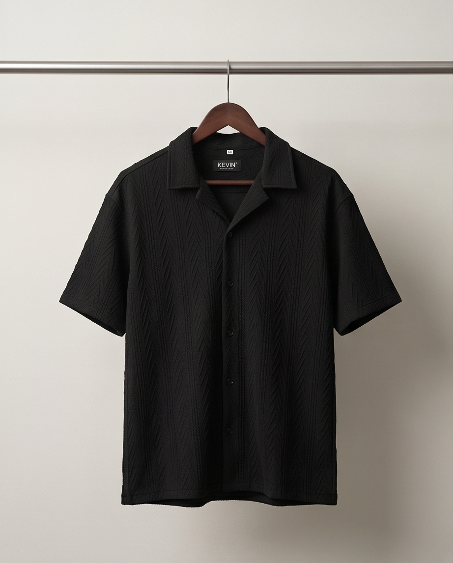 Chemise maille noire homme