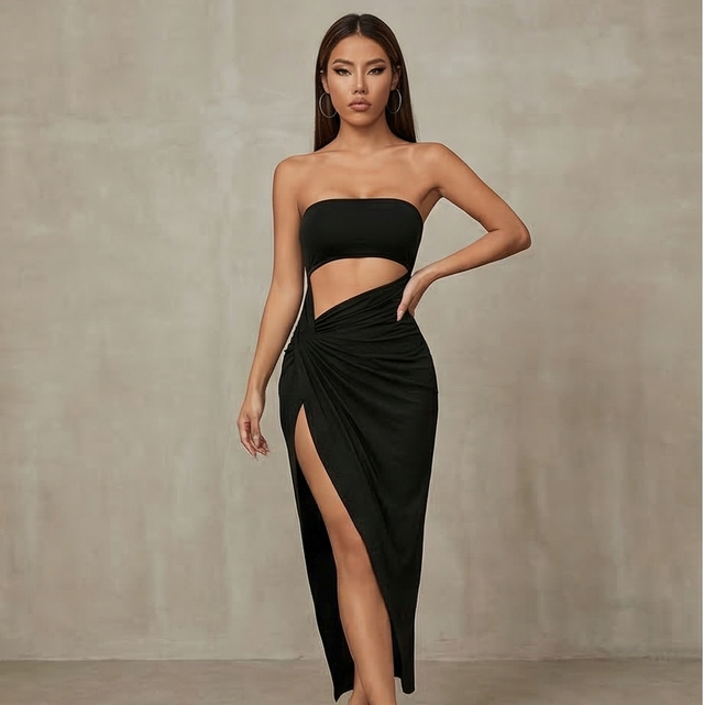 Robe noire ouverte